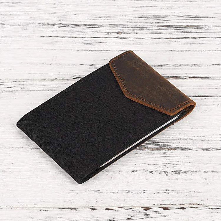 Vintage Leather Slim Card Holder Wallet, Front Pocket RFID Blocking, Safety Privacy Security