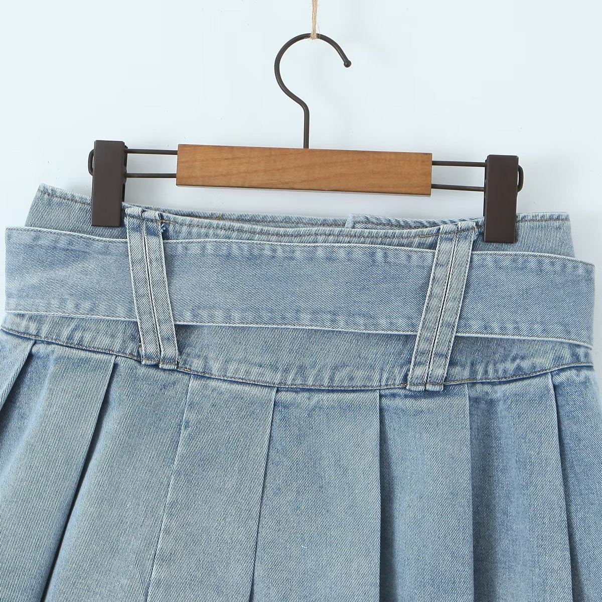 Belted Denim Skirt