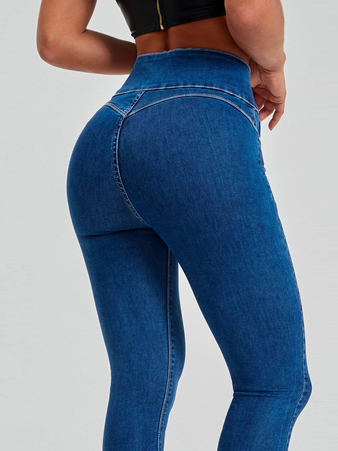 High Waist Slim Stretch Bell Bottom Jeans for Women