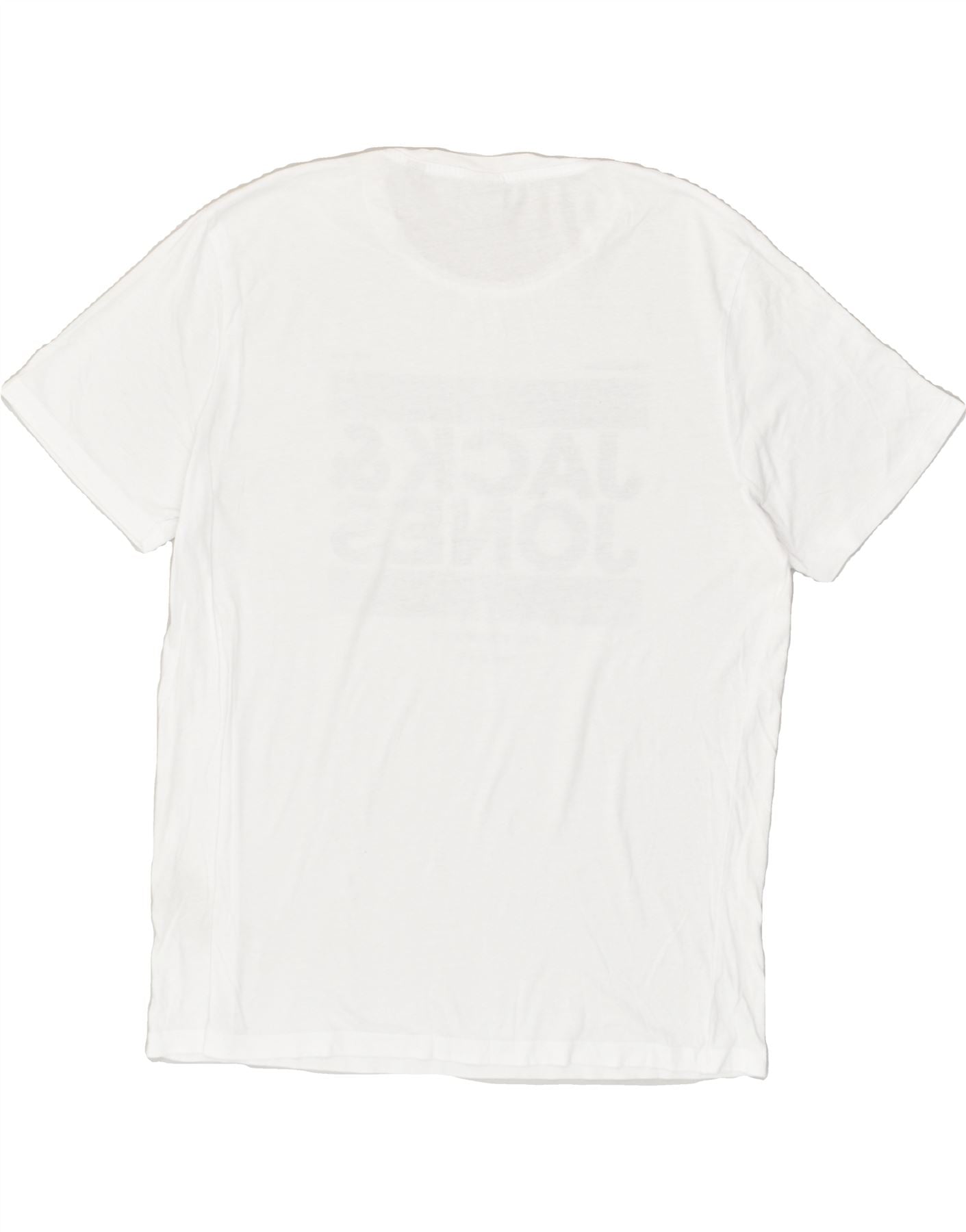JACK & JONES Mens Graphic T-Shirt Top 2XL White Cotton