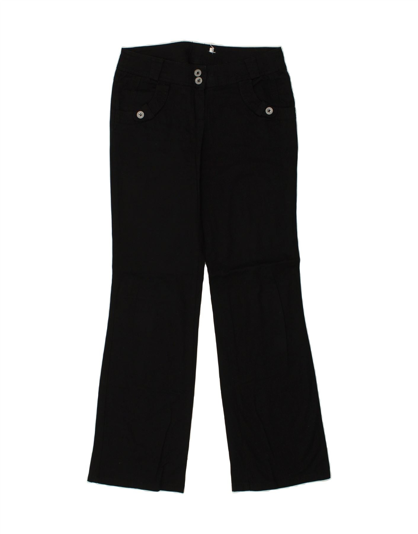 VINTAGE Womens Bootcut Casual Trousers W30 L33 Navy Blue