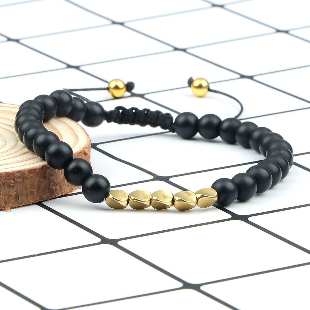 Atrani Matte Black Beaded Bracelet