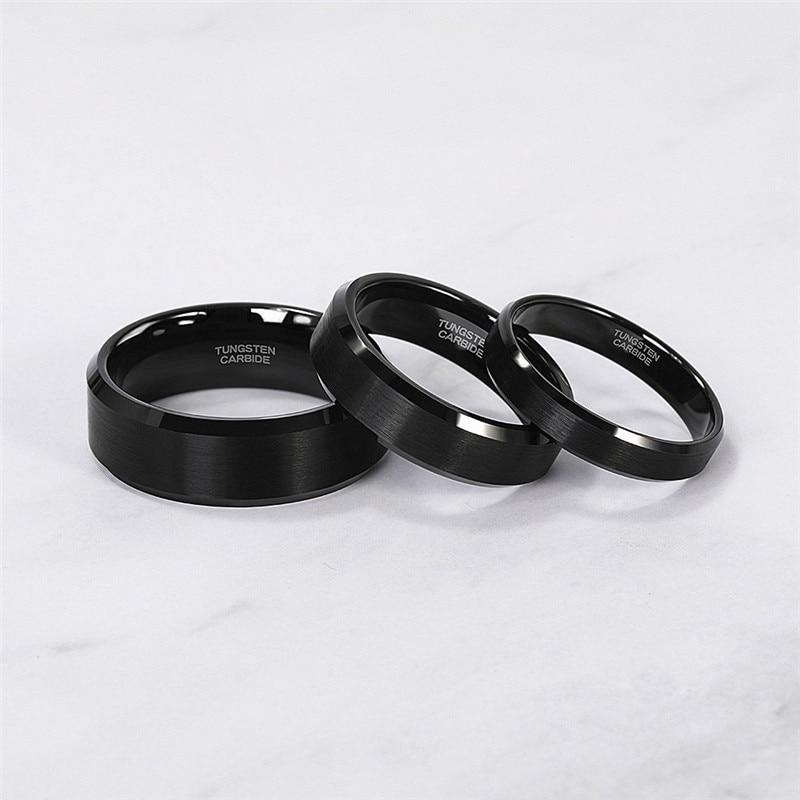 Brushed Tungsten Carbide Black Ring