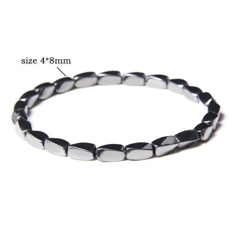 Geometric Hematite Beaded Bracelet