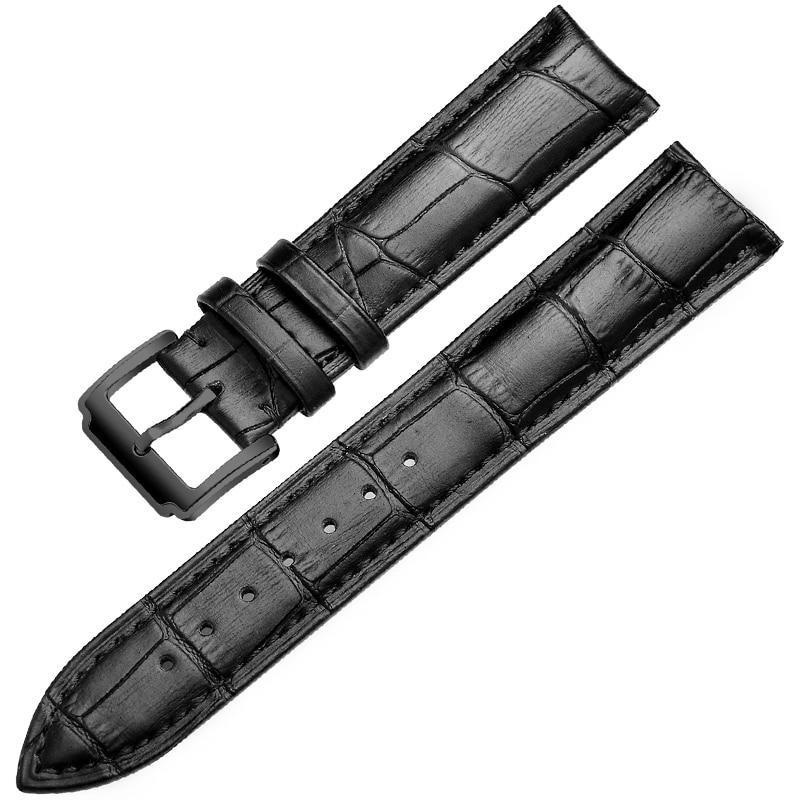 Horace Solid Black Calfskin Classic Watch Strap