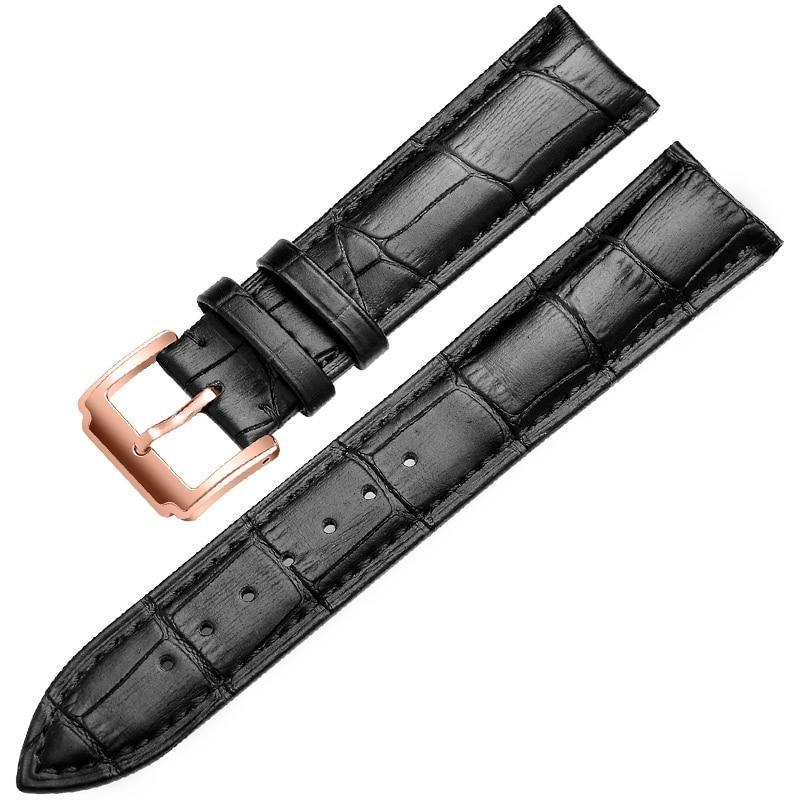 Horace Solid Black Calfskin Classic Watch Strap