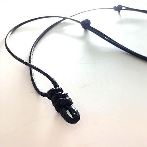 Minimalist Black Adjustable Leather Cord Necklace