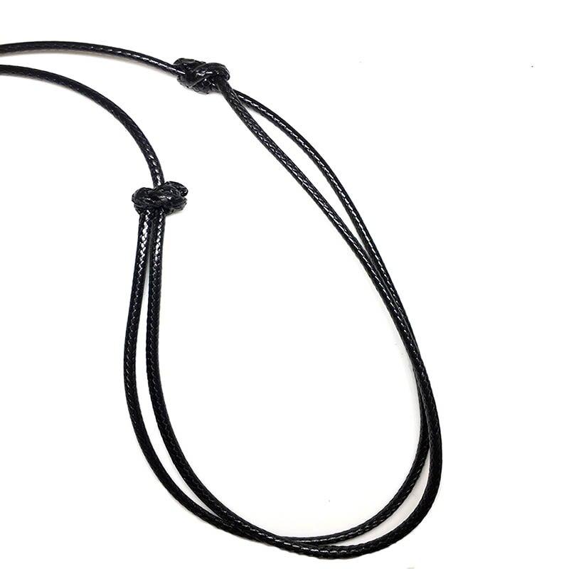 Minimalist Black Adjustable Leather Cord Necklace