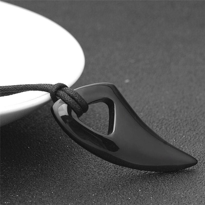 Shark Tooth Stainless Steel Pendant Necklace