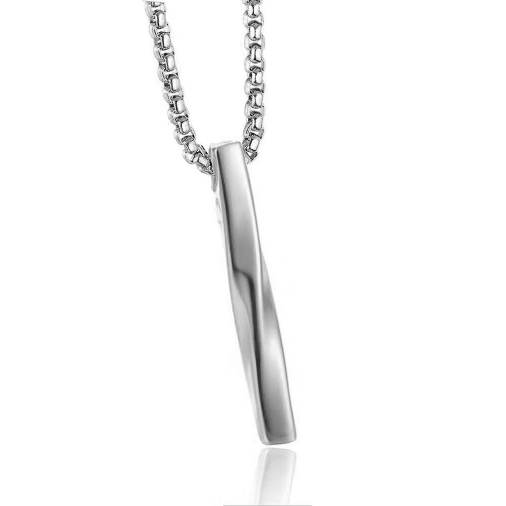 Twisted Minimalist Steel Pendant Necklace