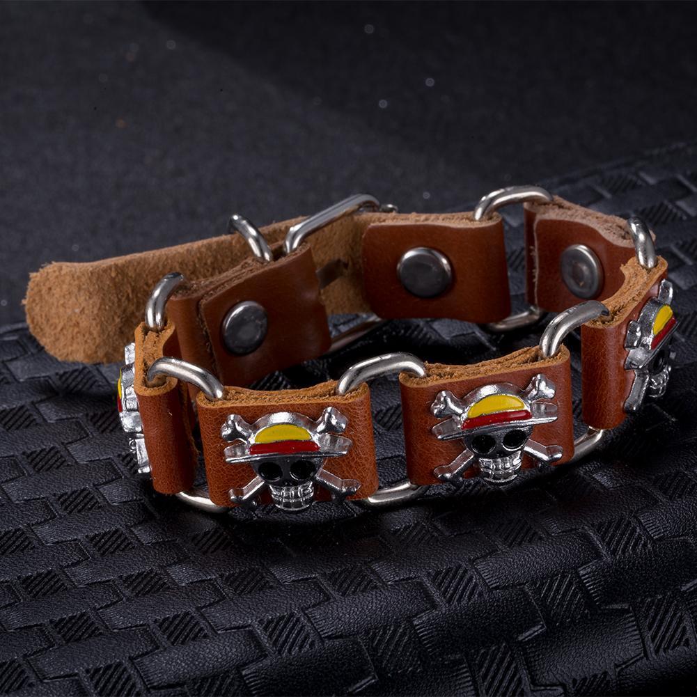 Leather Bracelet with Stainless Steel with 18k Gold