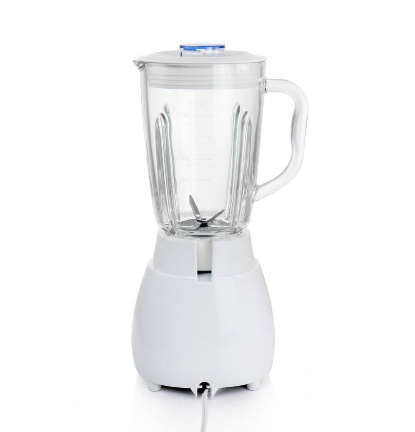 Better Chef 42 oz. 10-Speed White/Silver Blender with Glass Jar