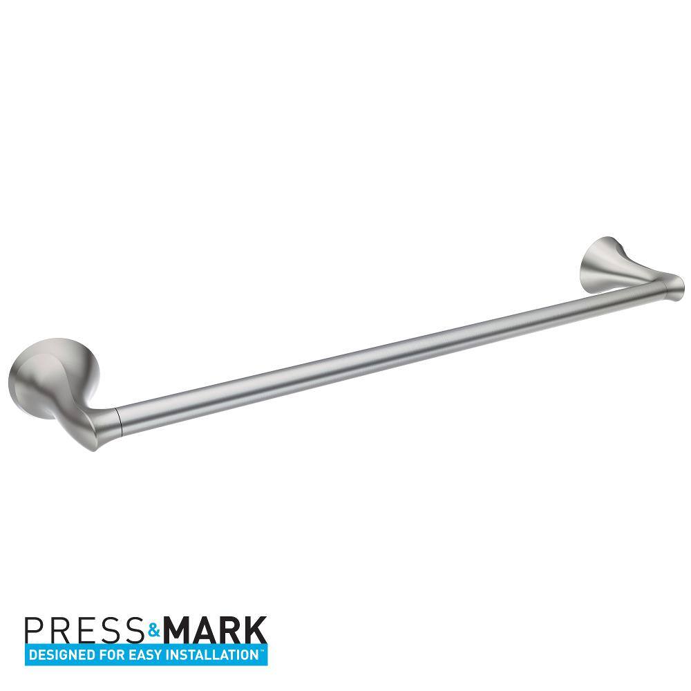 MOEN Darcy 24 in. Towel Bar with Press and Mark in Brushed Nickel