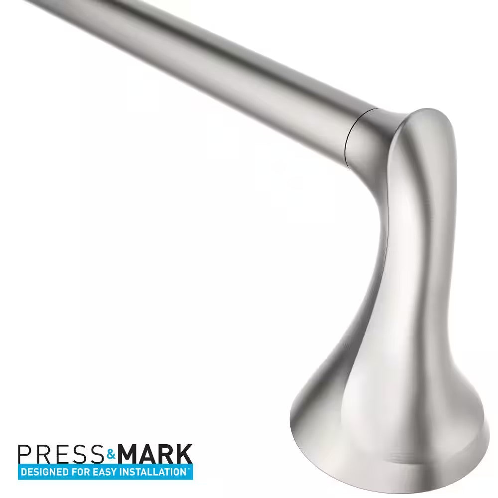 MOEN Darcy 24 in. Towel Bar with Press and Mark in Brushed Nickel