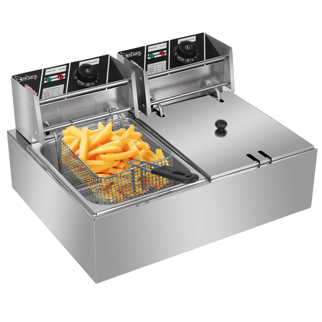 Stainless Steel Double Cylinder Electric Fryer 6
