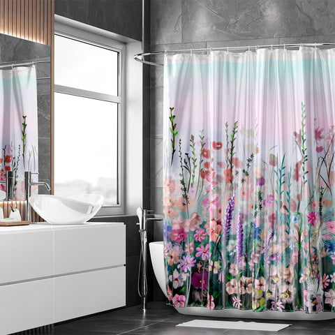 Floral Shower Curtain for Bathroom