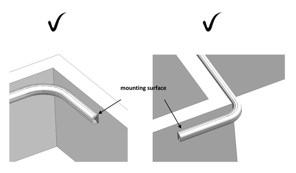 Light strip bend along the non-luminous surface