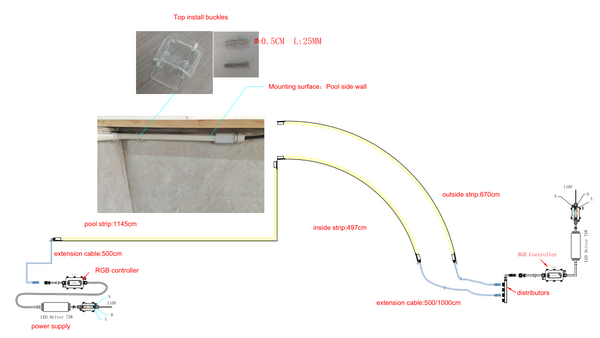Pool lights system drawing