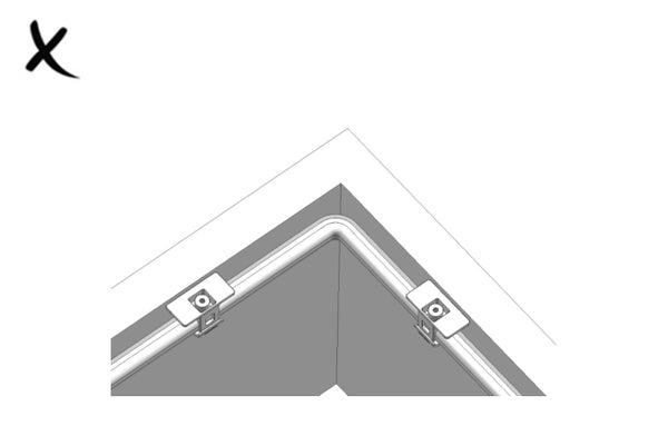 The light strip is completely tightly fitted to the corner