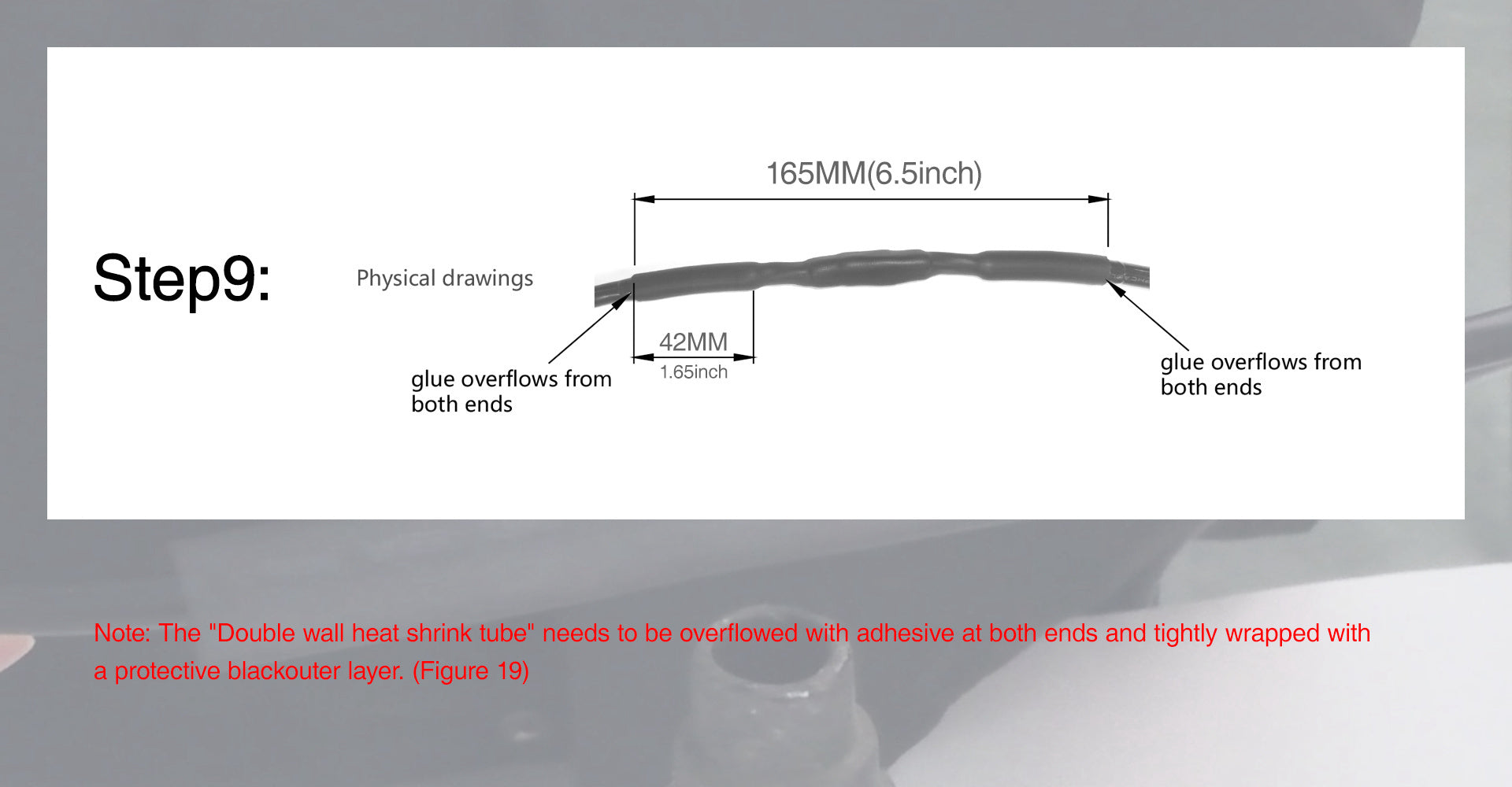 Pool light strip wire splicing step 9