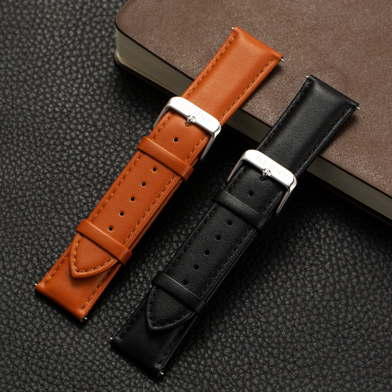 BERNY-Genuine Leather Quick Release Watch Strap