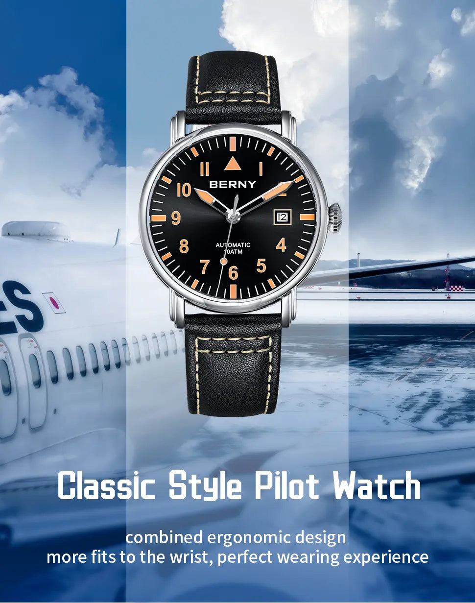 classic style pilot watch