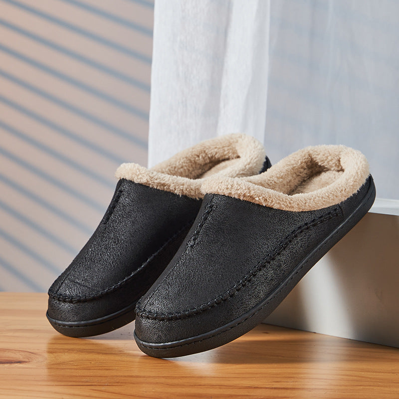 Big lazy half-slipper type cotton and wool casual warm shoes cotton mop 49-50