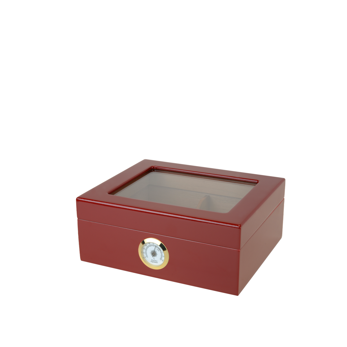 Capri Glasstop Desktop Cigar Humidor | External Hygrometer | Holds 50 Cigars