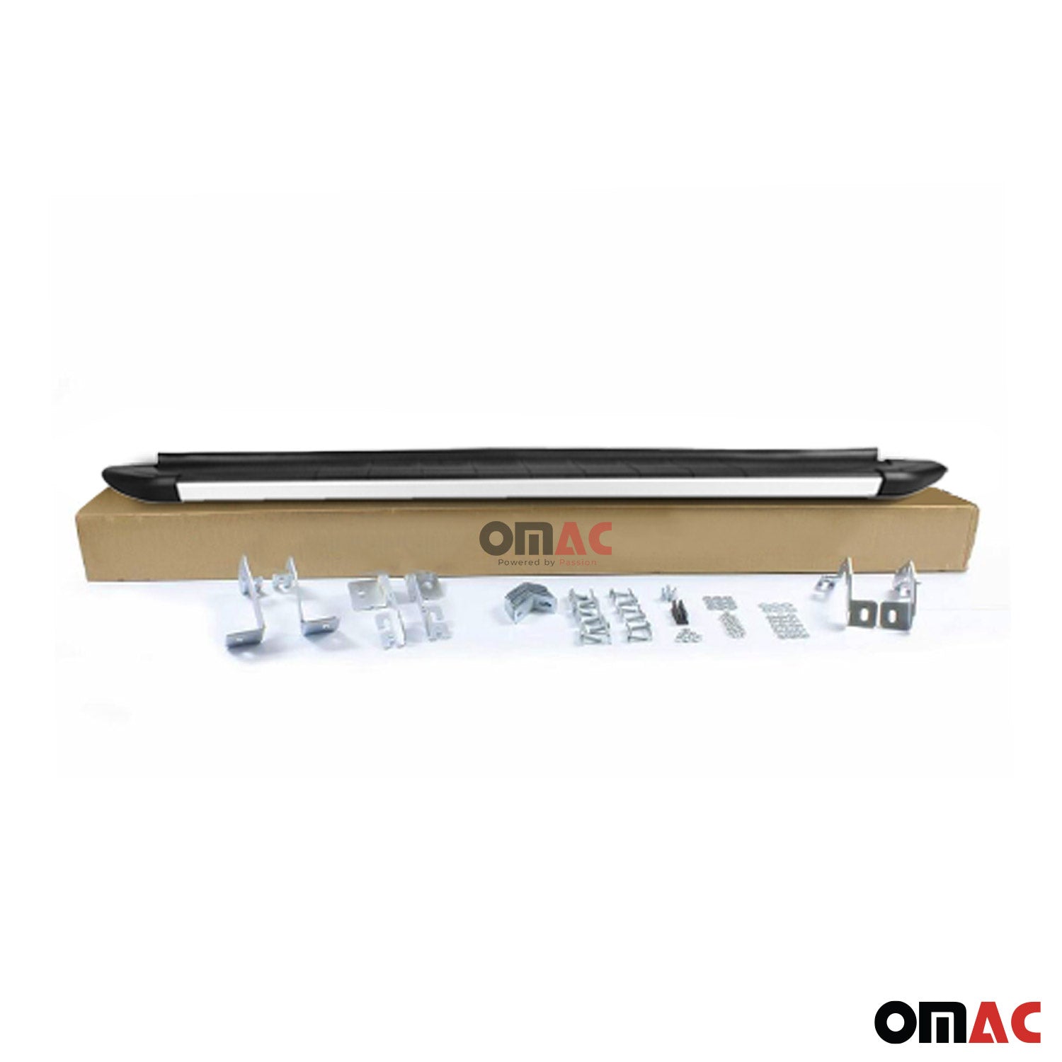 OMAC Side Step Running Boards Nerf Bars for Mazda CX-5 2013-2016 Black Silver 2Pcs 4621938
