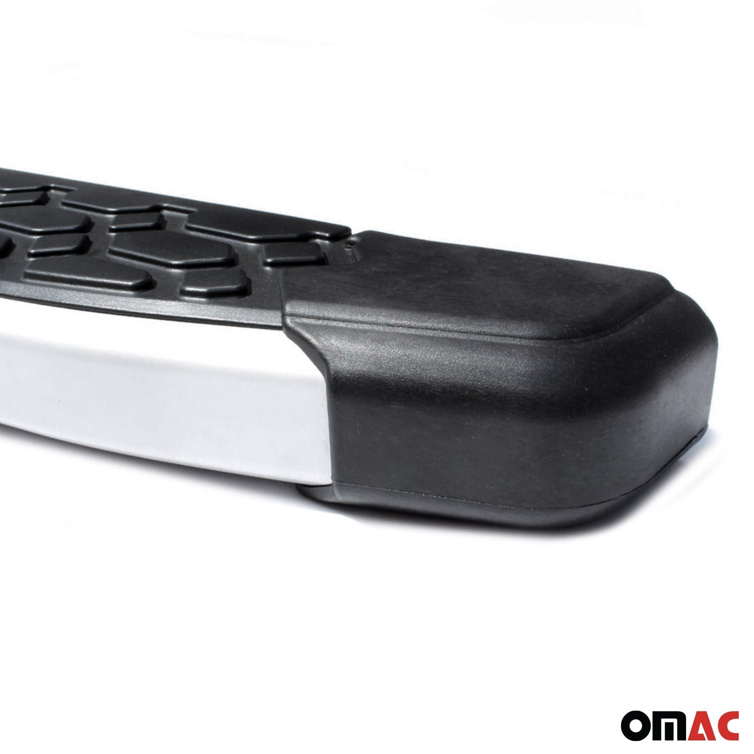 OMAC Running Board Side Steps Nerf Bar for Infiniti FX35 2003-2008 Black Silver 2Pcs 3904984A