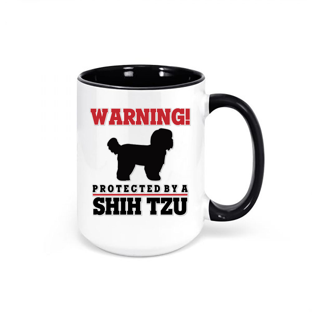 Warning Protected By A Shih Tzu Mug