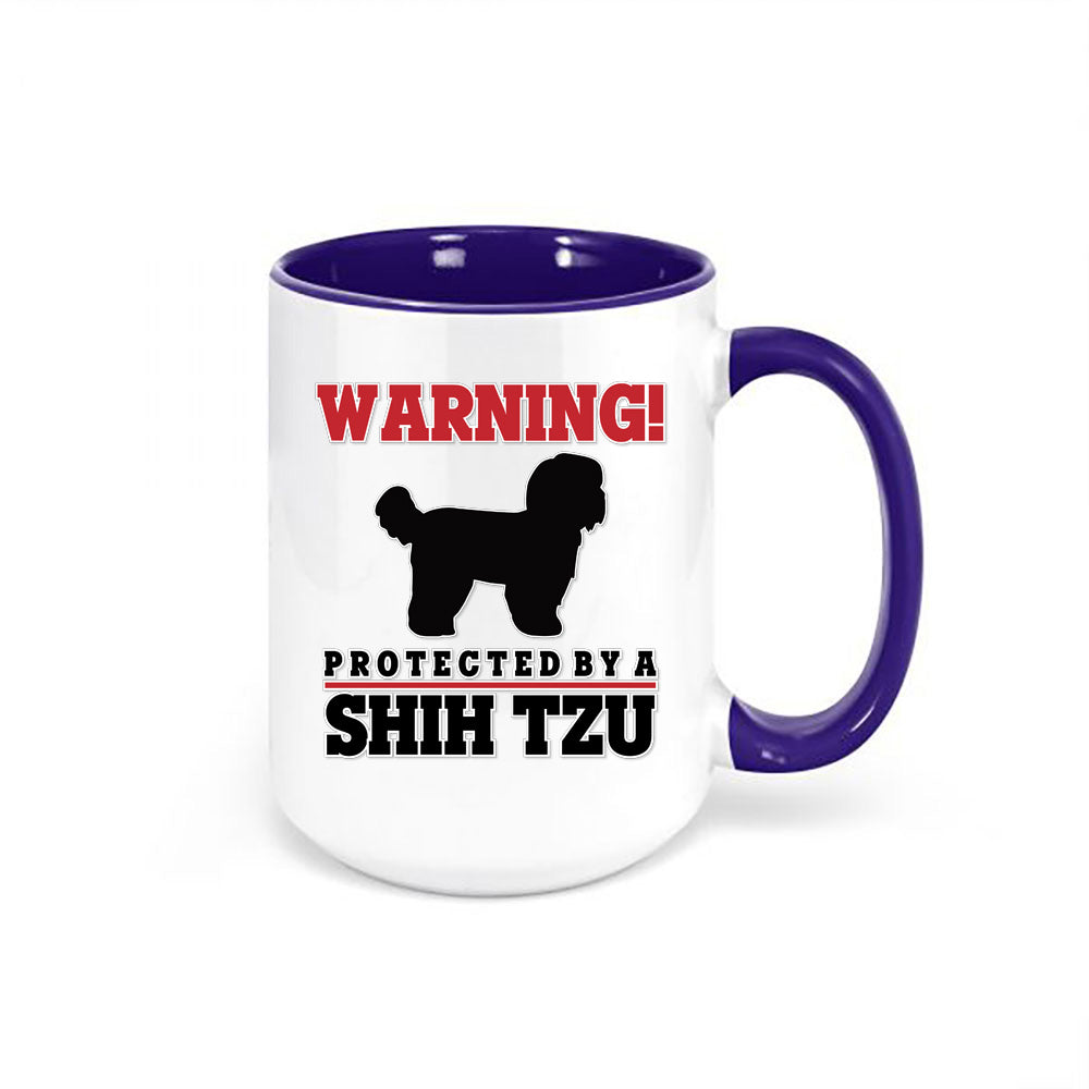 Warning Protected By A Shih Tzu Mug