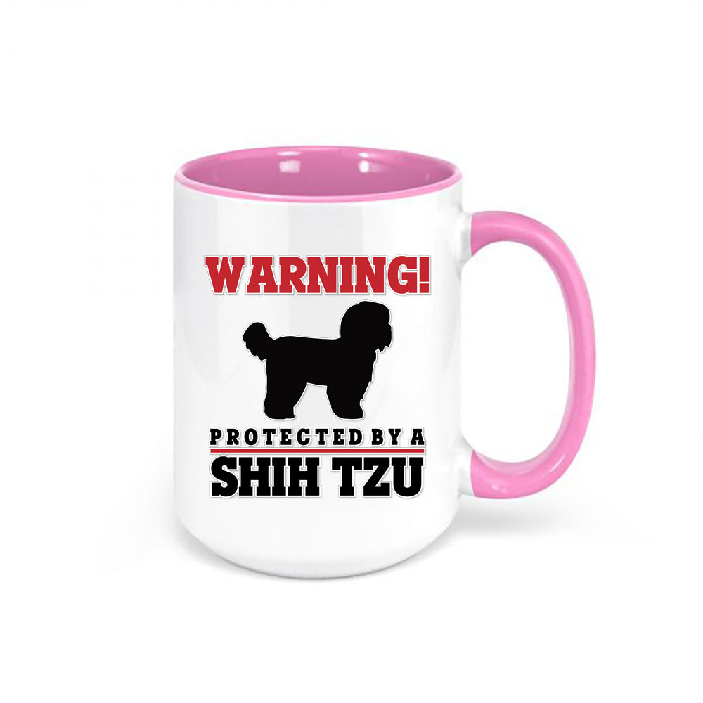 Warning Protected By A Shih Tzu Mug