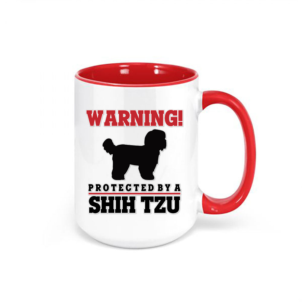 Warning Protected By A Shih Tzu Mug