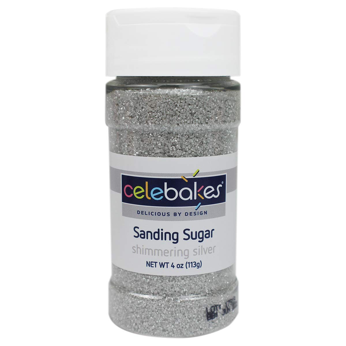 Celebakes Shimmering Silver Sanding Sugar, 4 oz.