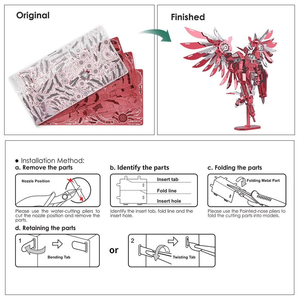 3D Metal Thundering Wing Model Kit