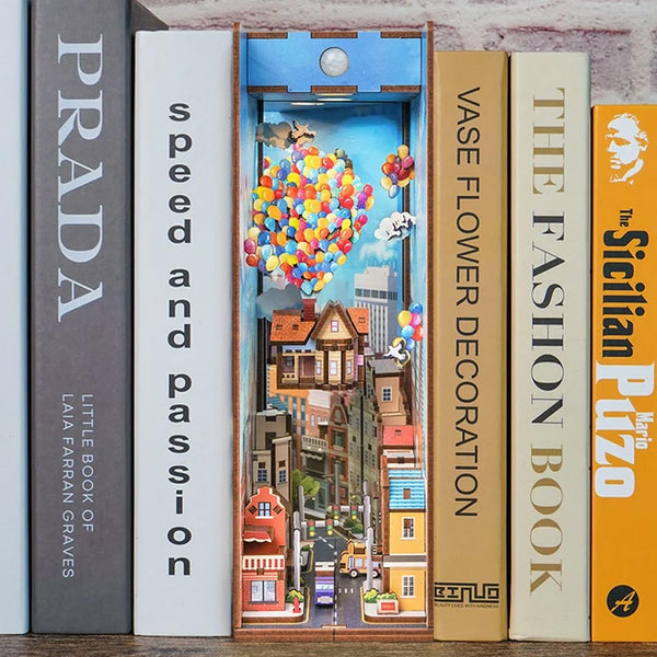 FIFIJOY Travel With The Wind Wooden Puzzle Book Nook