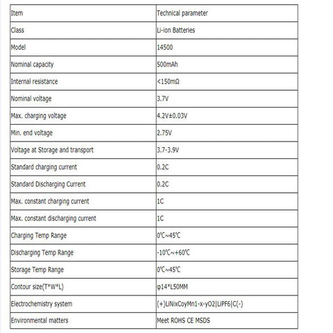 3pcs/lot 14500 500mah 3.7V lithium ion rechargeable battery with NTC t –  BATTERYINT