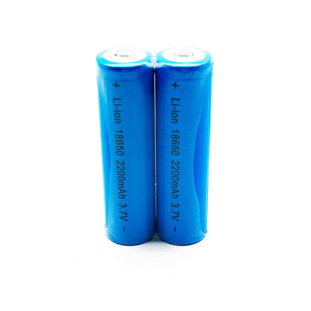 2pcs 18650 3.7V 2200mA Lithium Battery for Flashlight LED Lamp