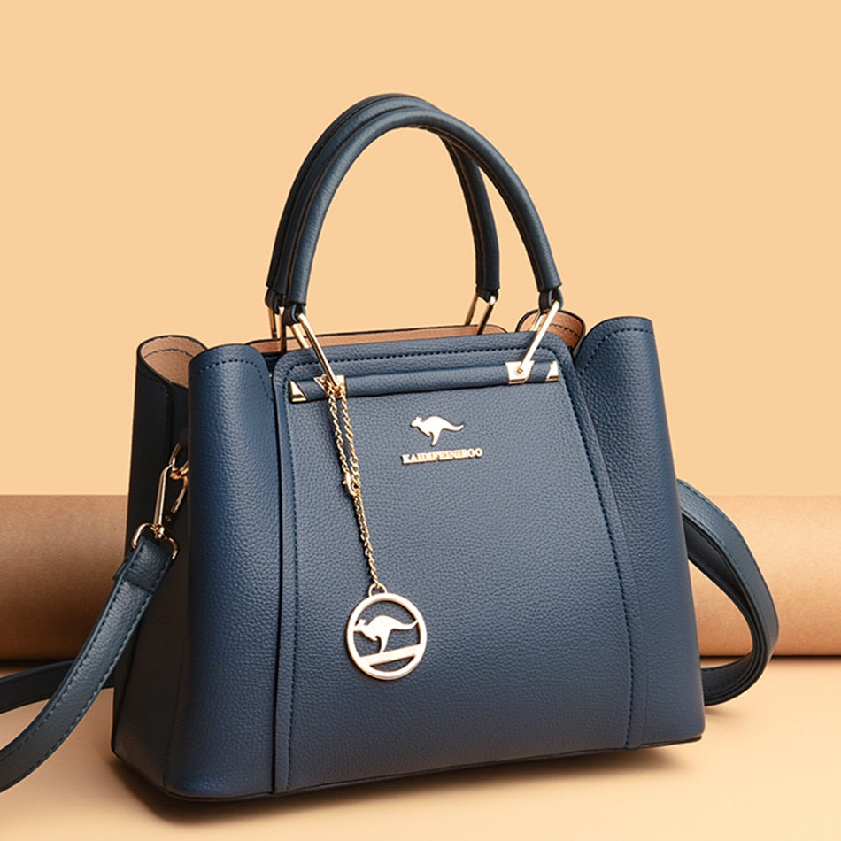 Top-Handle Bag High Quality Leather Purse Luxury Designer Genuine Vintage Shoulder Messenger Sack