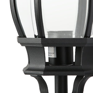 Outdoor Wall Light, 1 medium/E26 base light socket, Black Finish, Clear Bevelled Glass (Bulb NOT included)