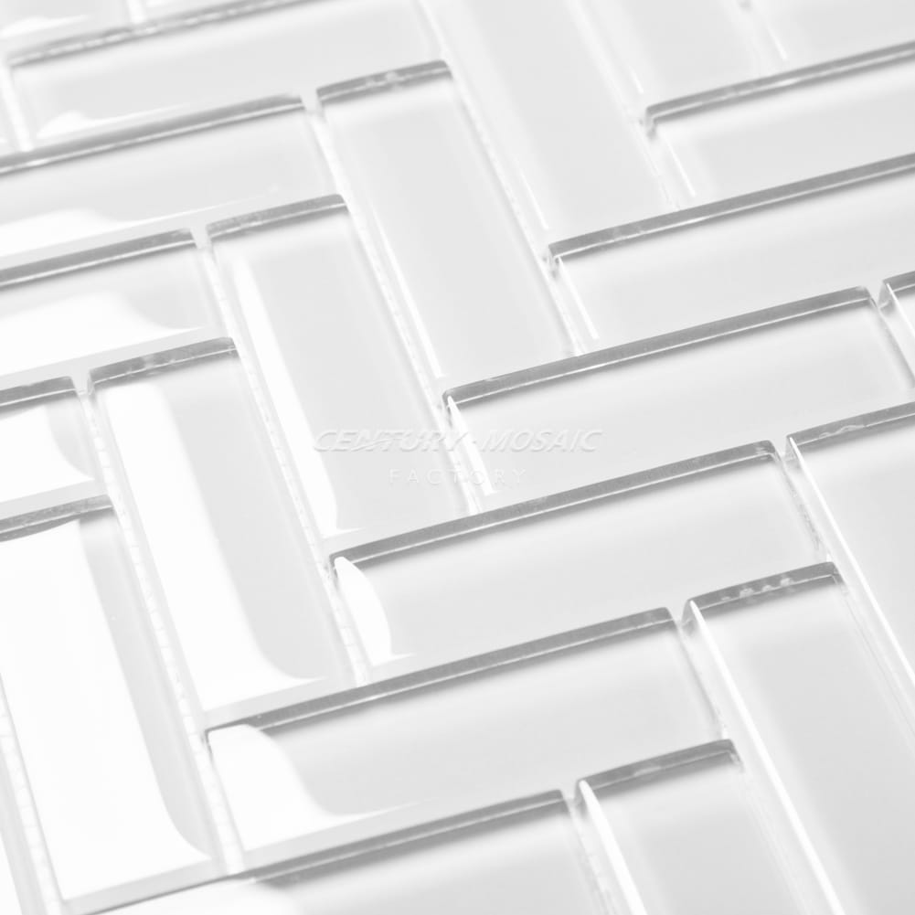 Crystal Glass 1×3″ Herringbone Mosaic Manufacturer