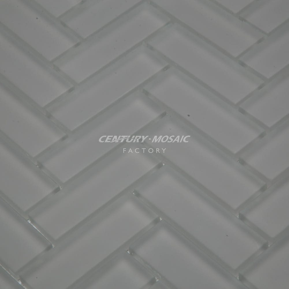 Crystal Glass 1×3″ Herringbone Mosaic Manufacturer