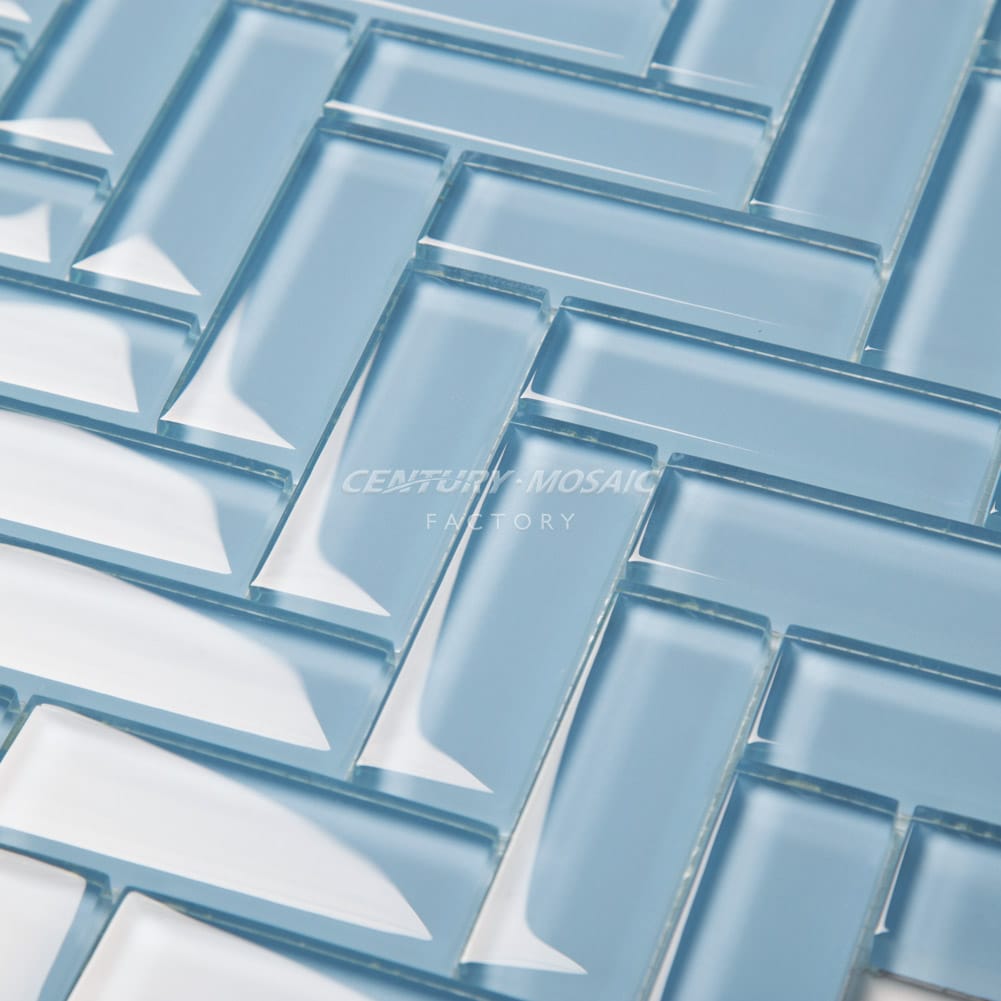 Crystal Glass 1×3″ Herringbone Mosaic Manufacturer