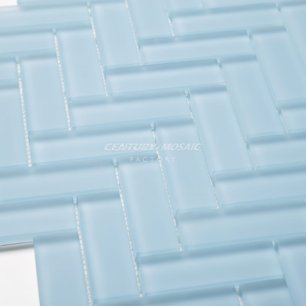 Crystal Glass 1×3″ Herringbone Mosaic Manufacturer