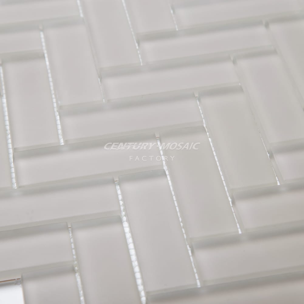 Crystal Glass 1×3″ Herringbone Mosaic Manufacturer