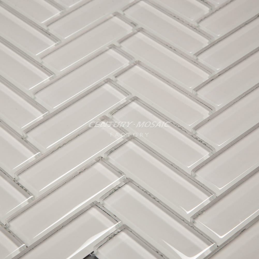 Crystal Glass 1×3″ Herringbone Mosaic Manufacturer