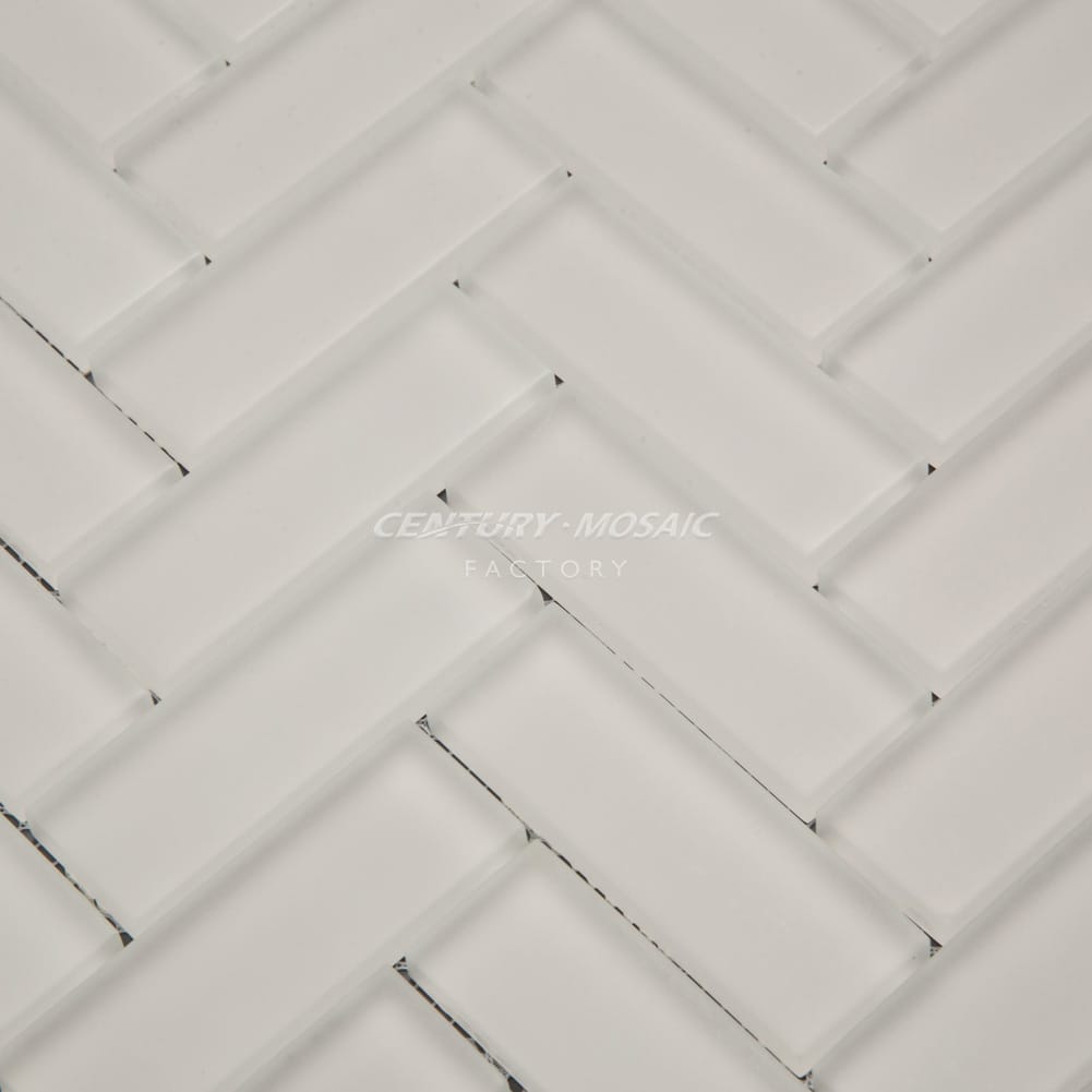 Crystal Glass 1×3″ Herringbone Mosaic Manufacturer