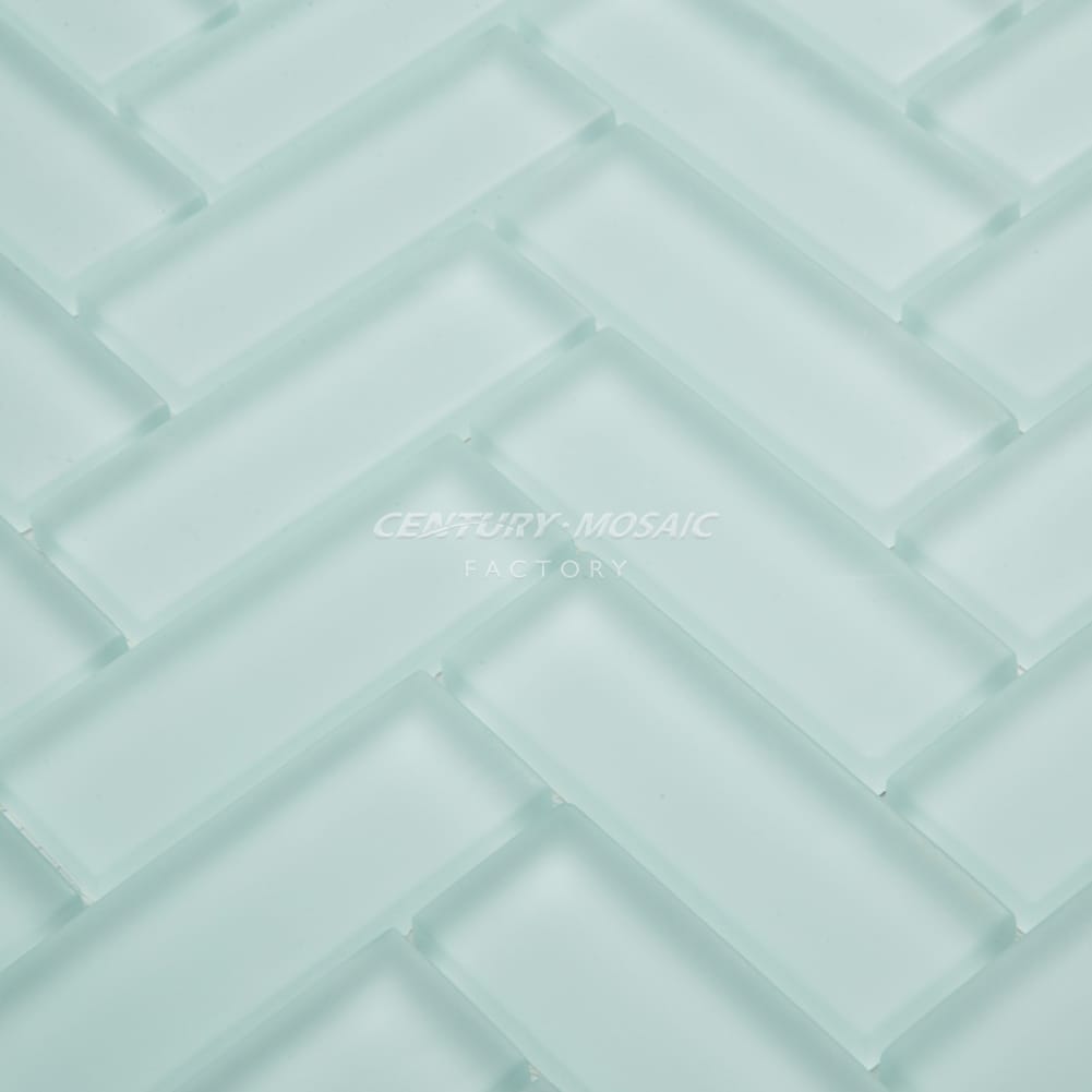 Crystal Glass 1×3″ Herringbone Mosaic Manufacturer