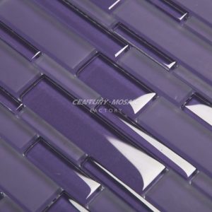 Crystal Glass Strip Mosaic Blue Glossy Wholesale